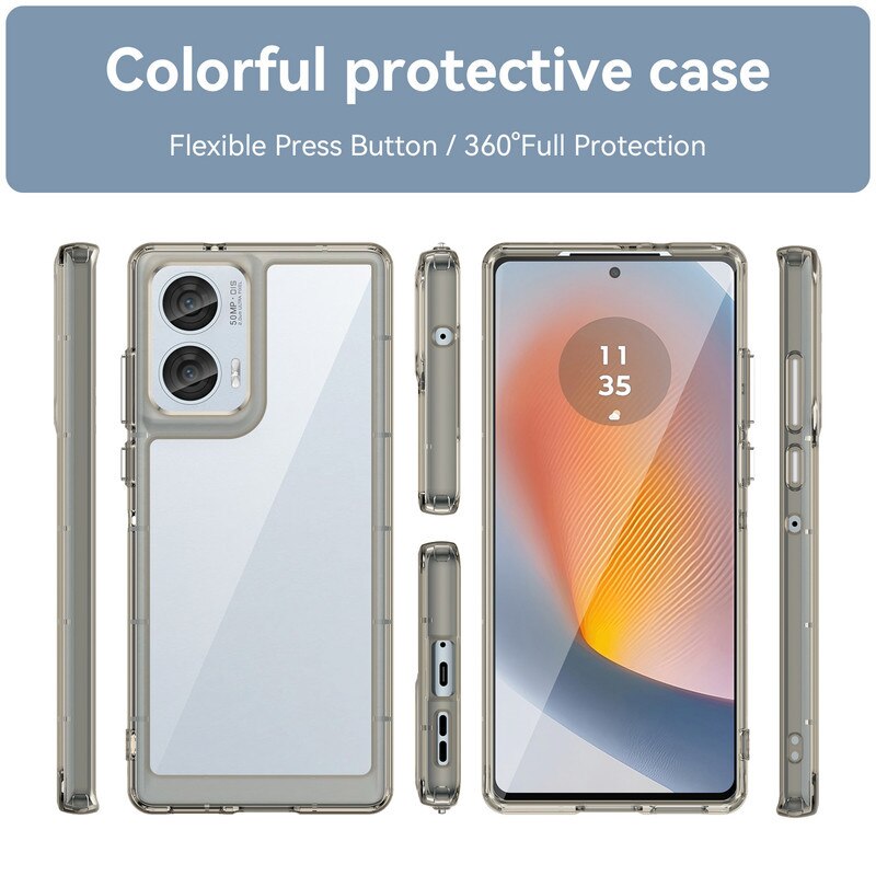Husa telefon, pentru Motorola Edge 50 Fusion De inalta calitate Hard Backplane Soft Border Pure si Luminos Simtire confortabila, Gri, ransparent