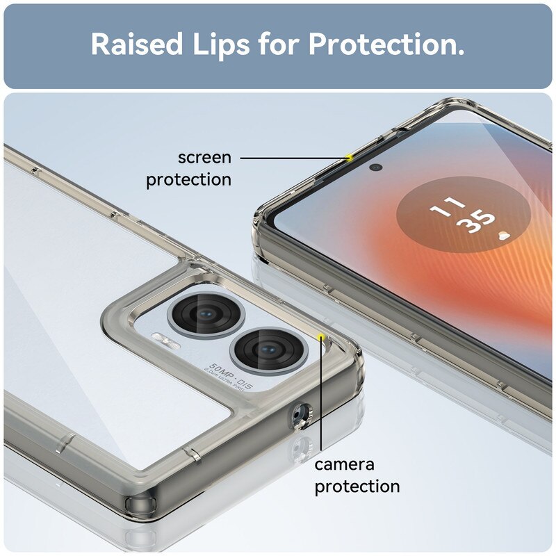 Husa telefon, pentru Motorola Edge 50 Fusion De inalta calitate Hard Backplane Soft Border Pure si Luminos Simtire confortabila, Gri, ransparent