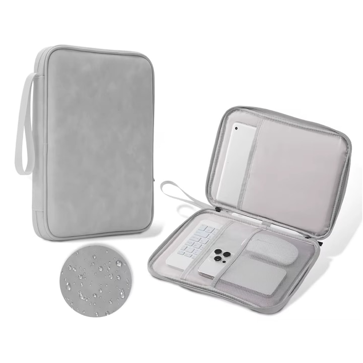 Husa tablete EtuiTab, gri, impermeabila, dimensiuni 26x17x2cm