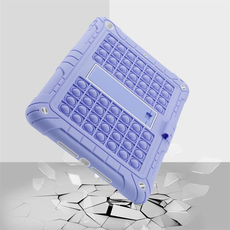 Husa tableta, 10.2 inch, violet pal, cu suport din silicon
