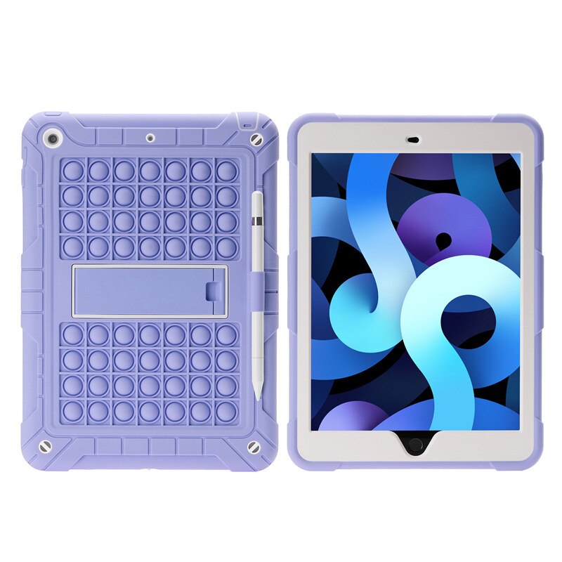 Husa tableta, 10.2 inch, violet pal, cu suport din silicon
