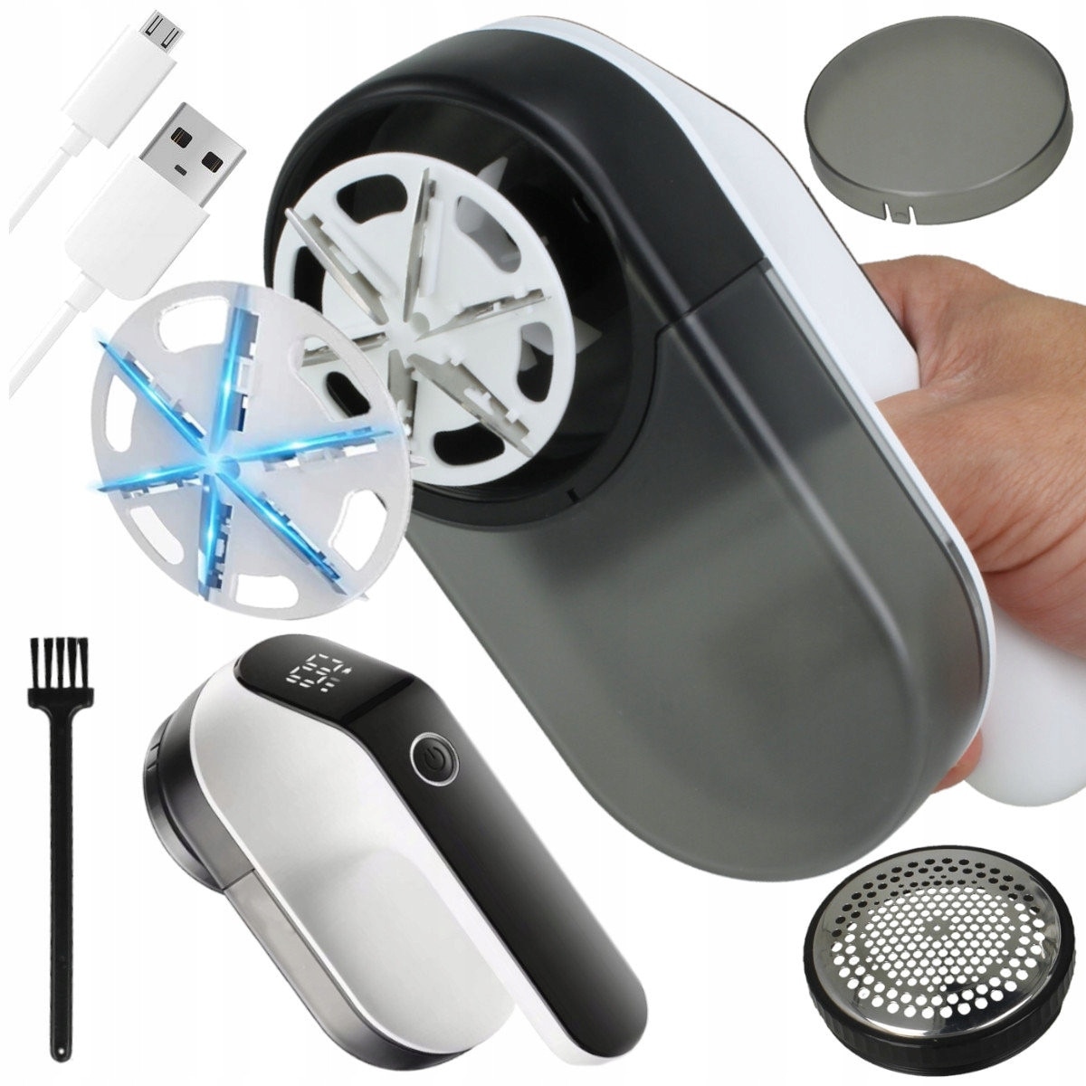 Golarka pentru imbracaminte DM Lint X-Remover, 5W, 3 viteze, 6 lame, acumulator 2000mAh, set complet