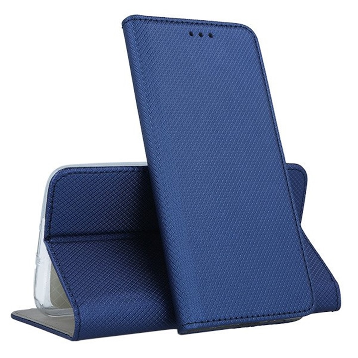 Husă telefon Xiaomi Redmi Note 15 5G - husă tip carte cu ramă magnetică din silicon albastru