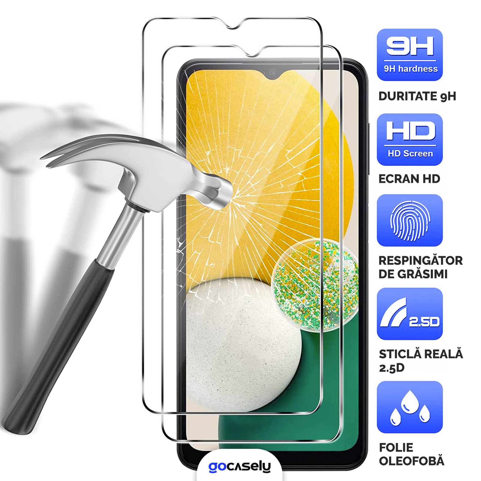 Set 2x Folie Sticla pentru Samsung Galaxy S21 Plus 2.5D 9H, Protectie profesionala ecran, Sticla securizata, Anti amprente, Duritate militara, Anti zgarieturi, Ultra HD, Anti socuri