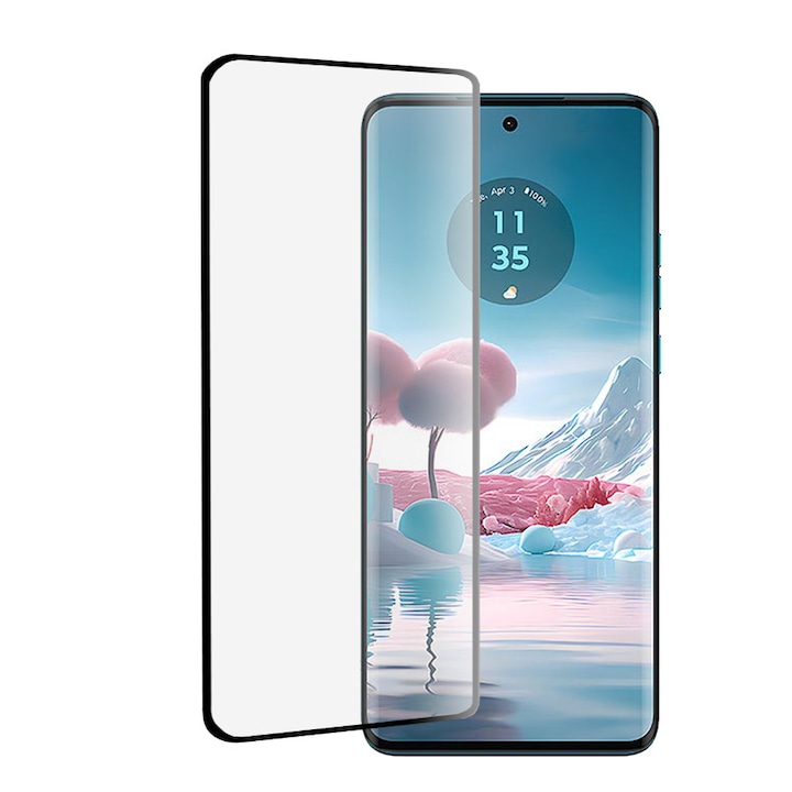 Folie din sticla pentru Motorola Edge 40 NEO - 111d full cover / full glue glass 3D Curved, Aiyando, margini negre