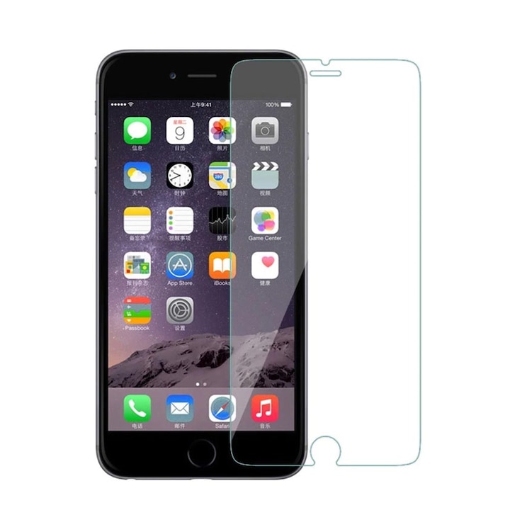 Folie sticla compatibila cu Apple iPhone 7, 0.33mm, 9H, 2.5D, Transparent