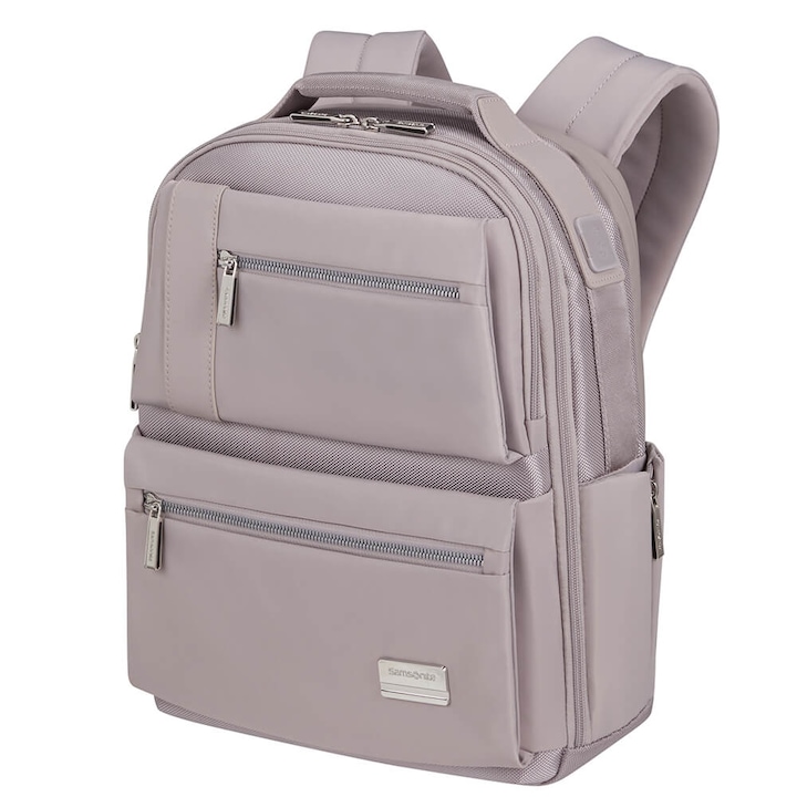 Rucsac pentru laptop Openroad Chic 2.0, Samsonite, Nailon, Laptop 13.3", Capacitate 13.5 l, 40 x 30,5 x 18,5 cm, Liliac