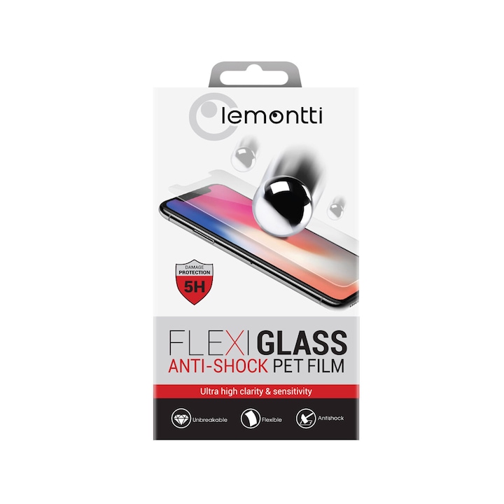 Folie Lemontti Flexi-Glass compatibila cu Xiaomi Redmi 9T, Transparent