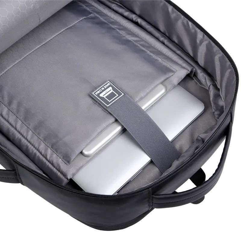 Rucsac laptop 15.6", casual business pentru calatorii, expandabil, cu port de incarcare USB, Escalate, 35x15/20x44 cm, Negru