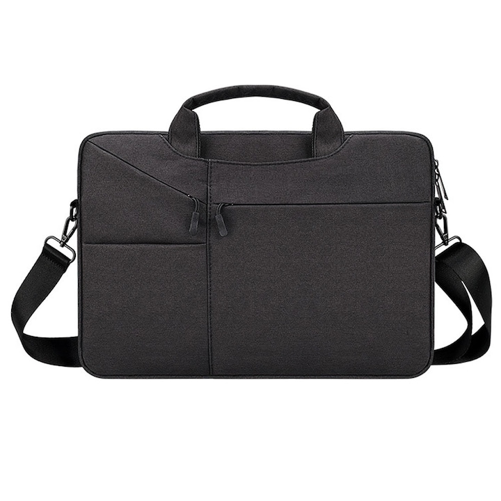 Geanta laptop, impermeabila, Poliester/Nailon, 42x31x3cm, Negru