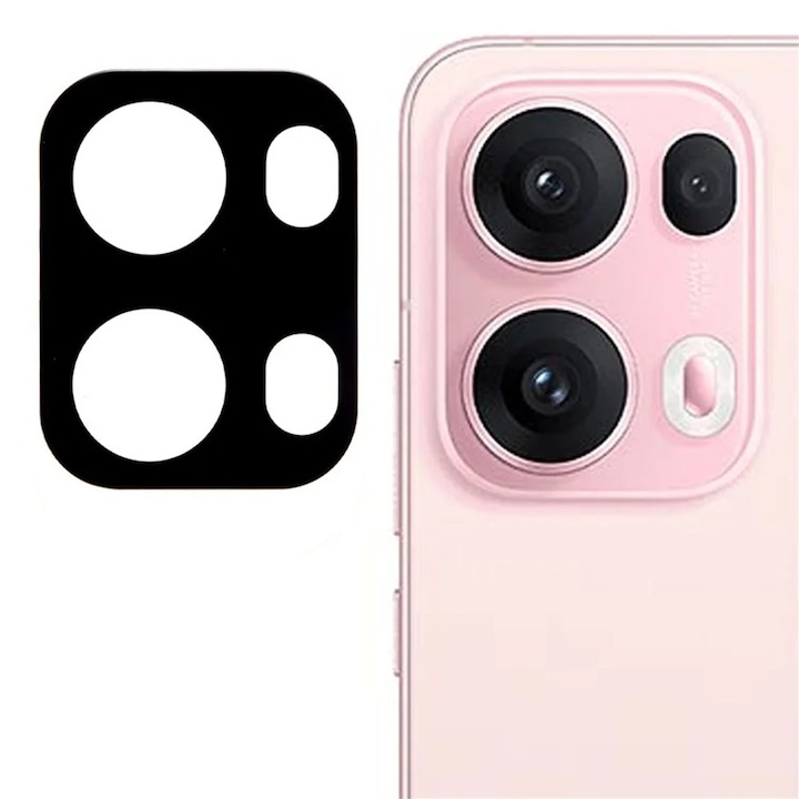Folie protectie camera pentru Oppo Reno13 Pro, Techsuit Full Glass, Black