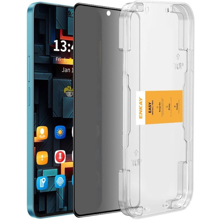 Folie protectie ENKAY pentru Samsung Galaxy A56 5G / Galaxy A36 5G, 9H, transparent, set instalare