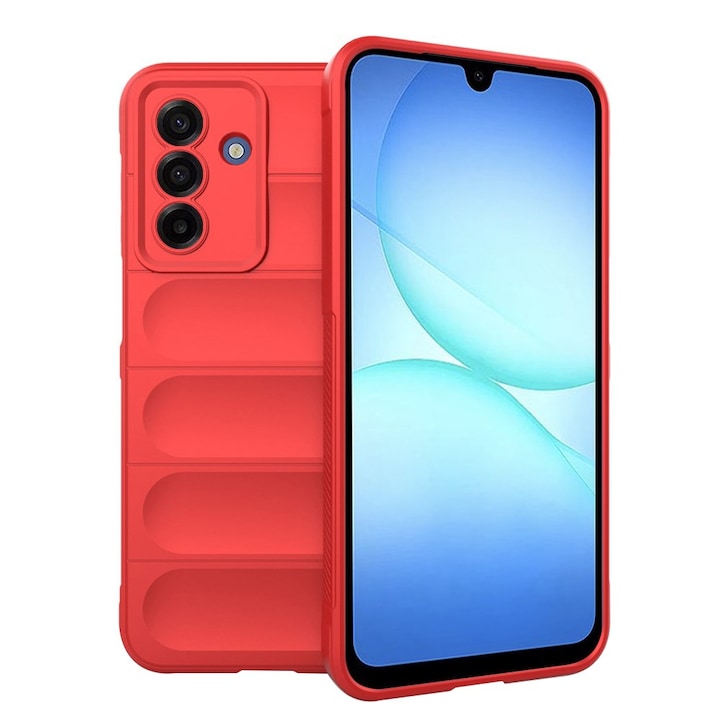 Husa pentru Samsung Galaxy A17 5G / A17 4G DaDen® Magic Shield, Antisoc, Interior microfibra, TPU, Rosu