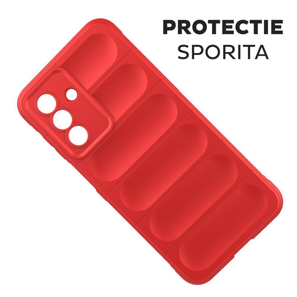 Husa pentru Samsung Galaxy A17 5G / A17 4G DaDen® Magic Shield, Antisoc, Interior microfibra, TPU, Rosu