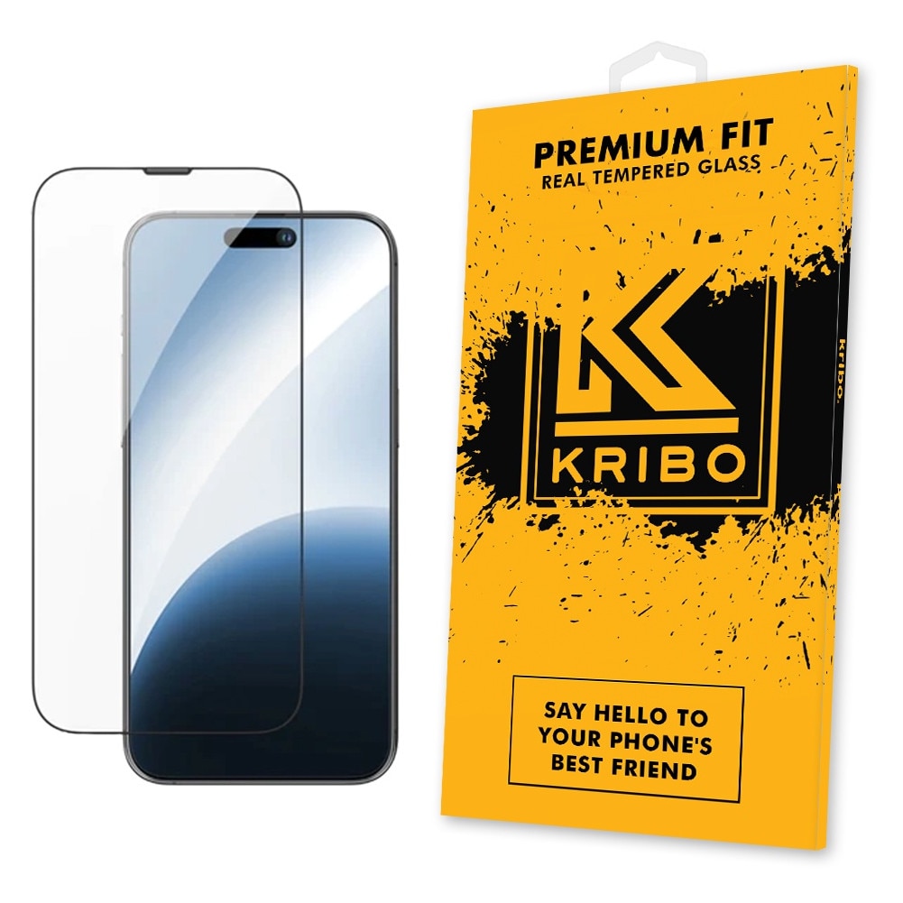 Folie Sticla pentru iPhone 16 Plus / 15 Plus, Kribo Premium Fit cu filtru anti-praf, Transparenta Ultra HD, Protectie Ecran Premium, Full Cover, Full Glue