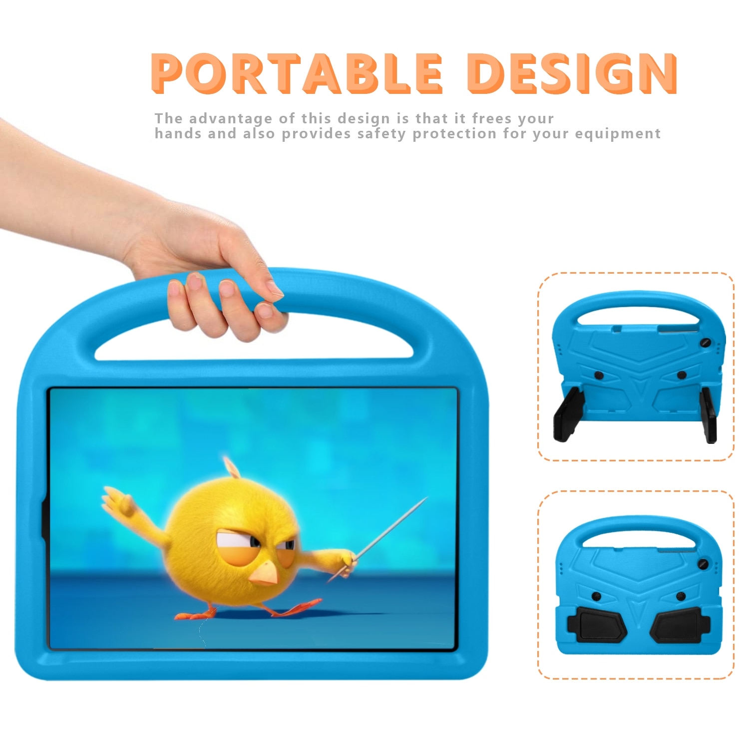 Husa tableta pentru Lenovo Tab M10 10.1, material EVA, carcasa copii rezistenta la socuri, model sparrow (albastru)