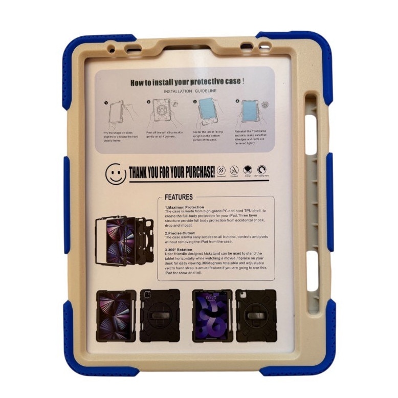 Husa compatibila cu 10.9 2020 iPad Pro 11 (18/20/21) Albastru-Crem