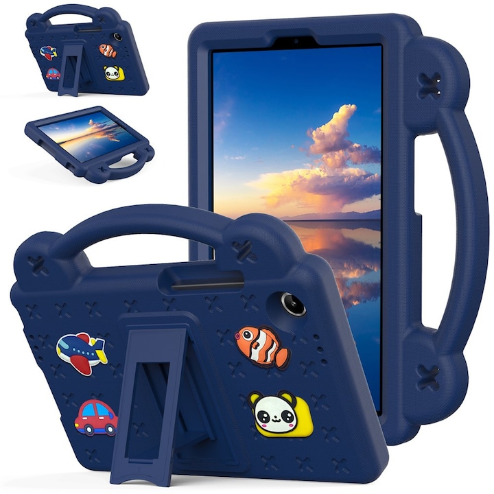Husa tableta XGSM pentru Lenovo Tab One, modele vesele, granat, cu suport, 8,7"