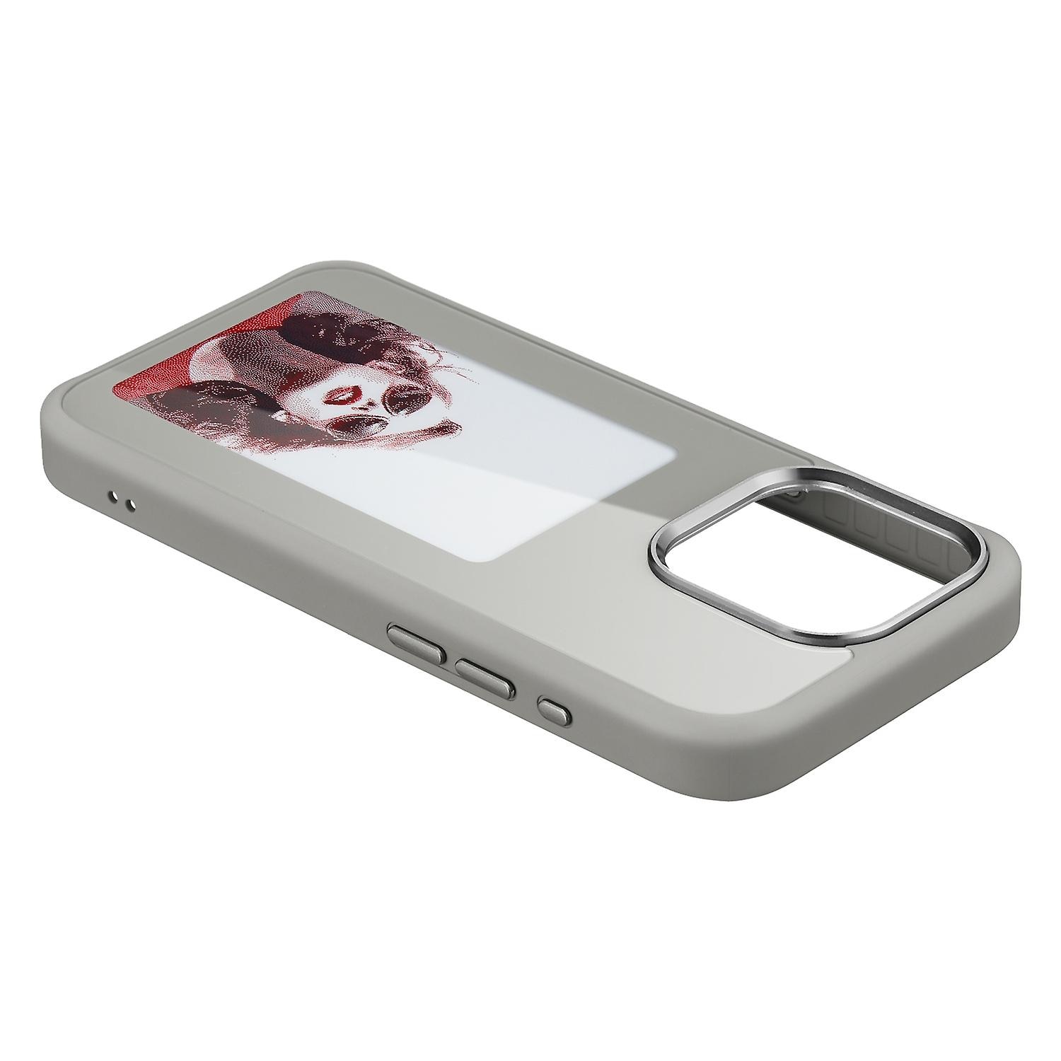 Husa Premium iPhone 15 PRO MAX GRI SmartScreen NFC – Protectie Eleganta si Tehnologie Avansata