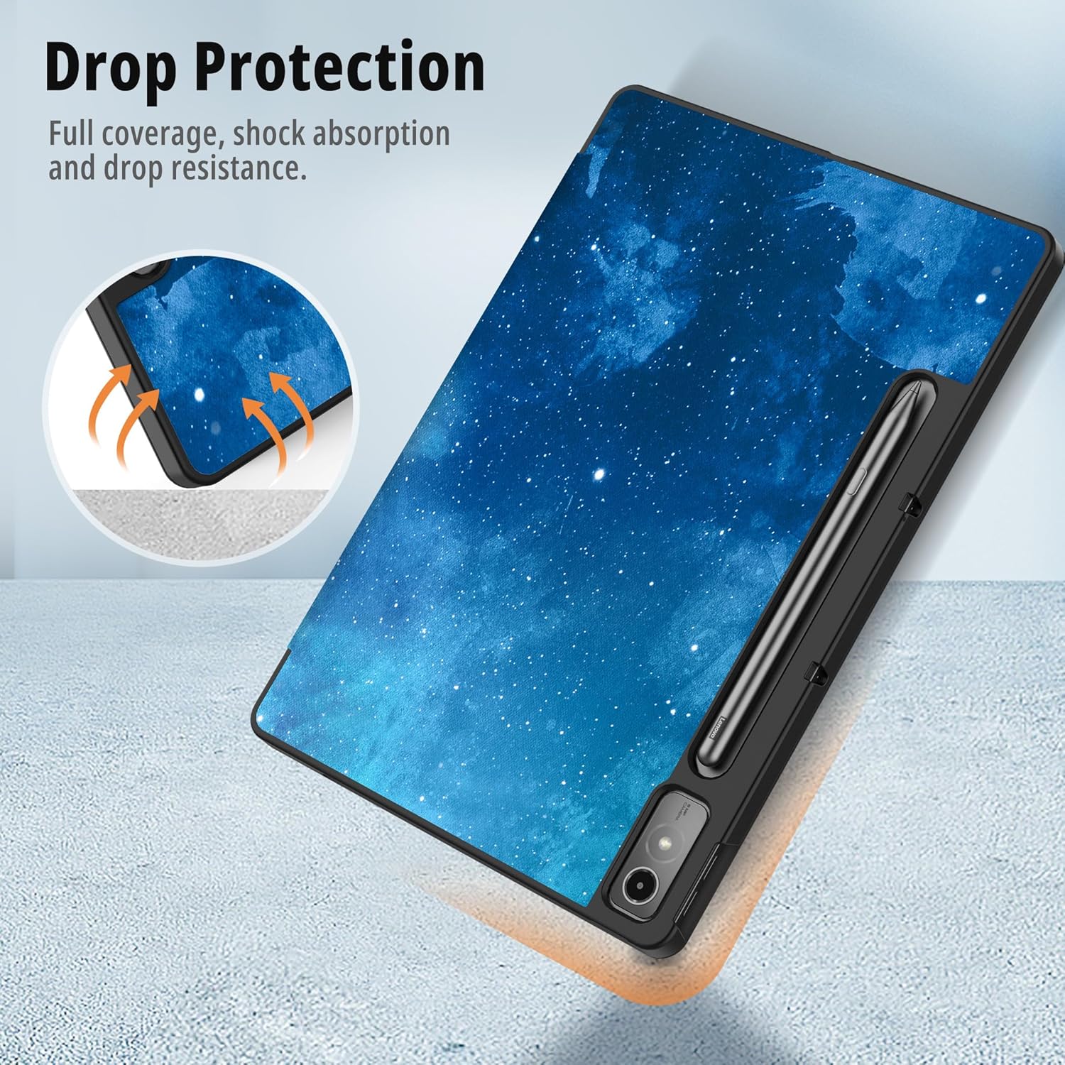 Husa Slim Sigloo, Smart Cover, Trifold, pentru Lenovo Tab P11 Pro( 2nd Gen), (TB-132FU/TB-138FU), 11.2", Star Light