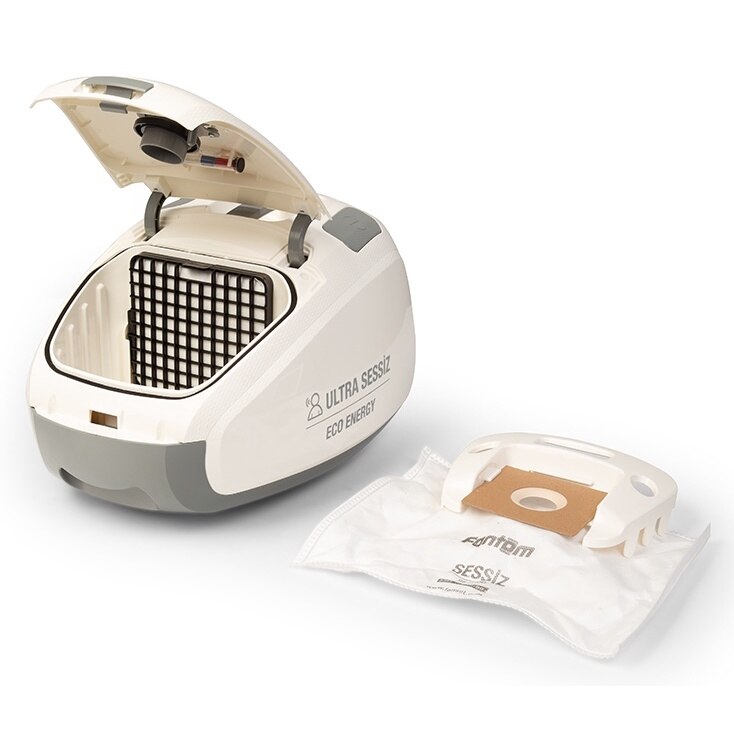 Aspirator cu sac Fantom SS 2400, ultra silentios, 4 l, 850W, Filtru HEPA, Crem