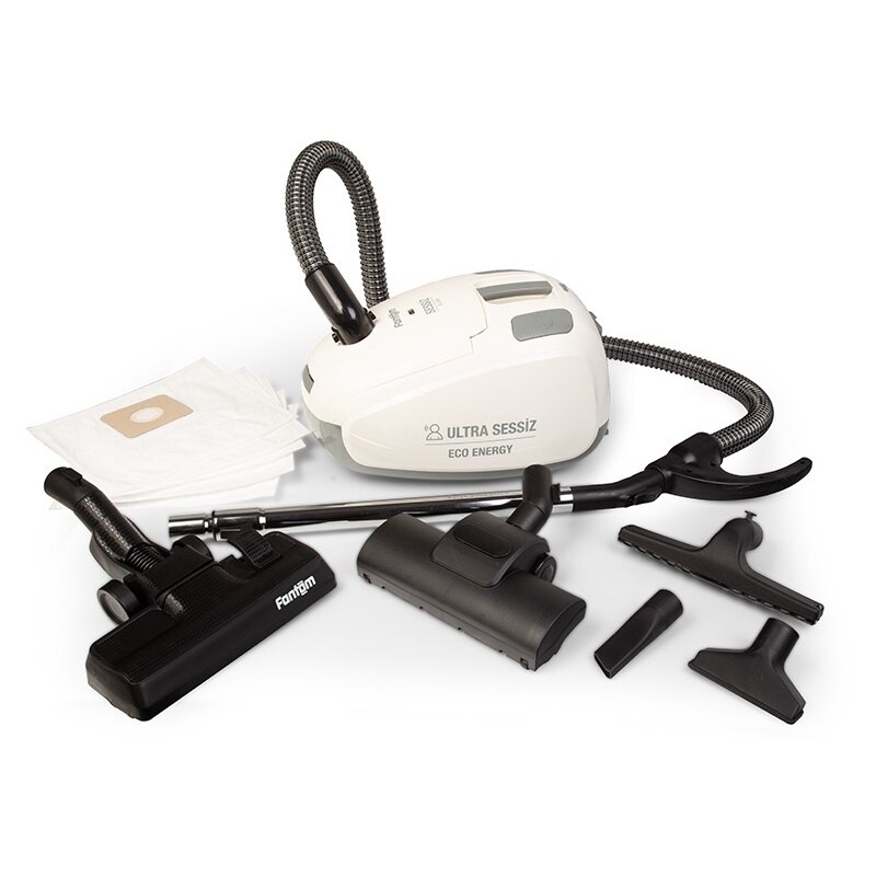 Aspirator cu sac Fantom SS 2400, ultra silentios, 4 l, 850W, Filtru HEPA, Crem
