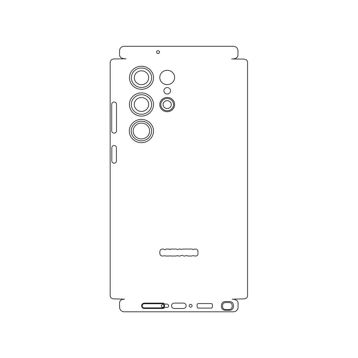 Folie iSkinz pentru Samsung Galaxy S23 Ultra 5G - Black Galactic Gold 360 Cut, Skin Adeziv Full Body Cover, Protectie Carcasa Spate si Laterale