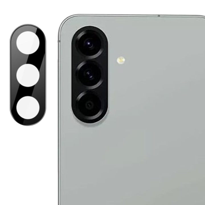 Folie camera pentru Samsung Galaxy A56 5G, SKYDDAR INNOVATION, Camera Glass Negru, set cu sticker