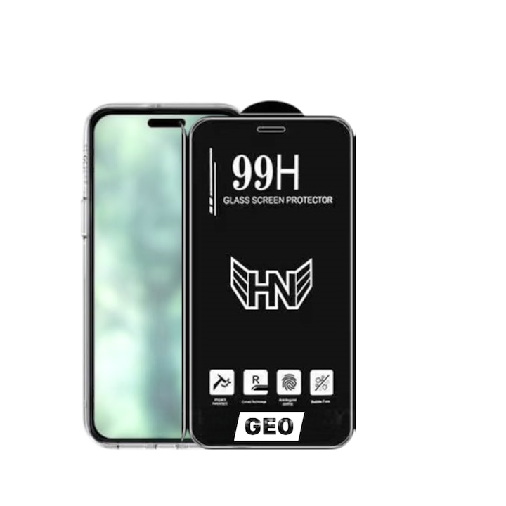 Folie premium shield 99h, 3D, pentru Motorola Moto G86, Tempered Glass, Clear, Black frame