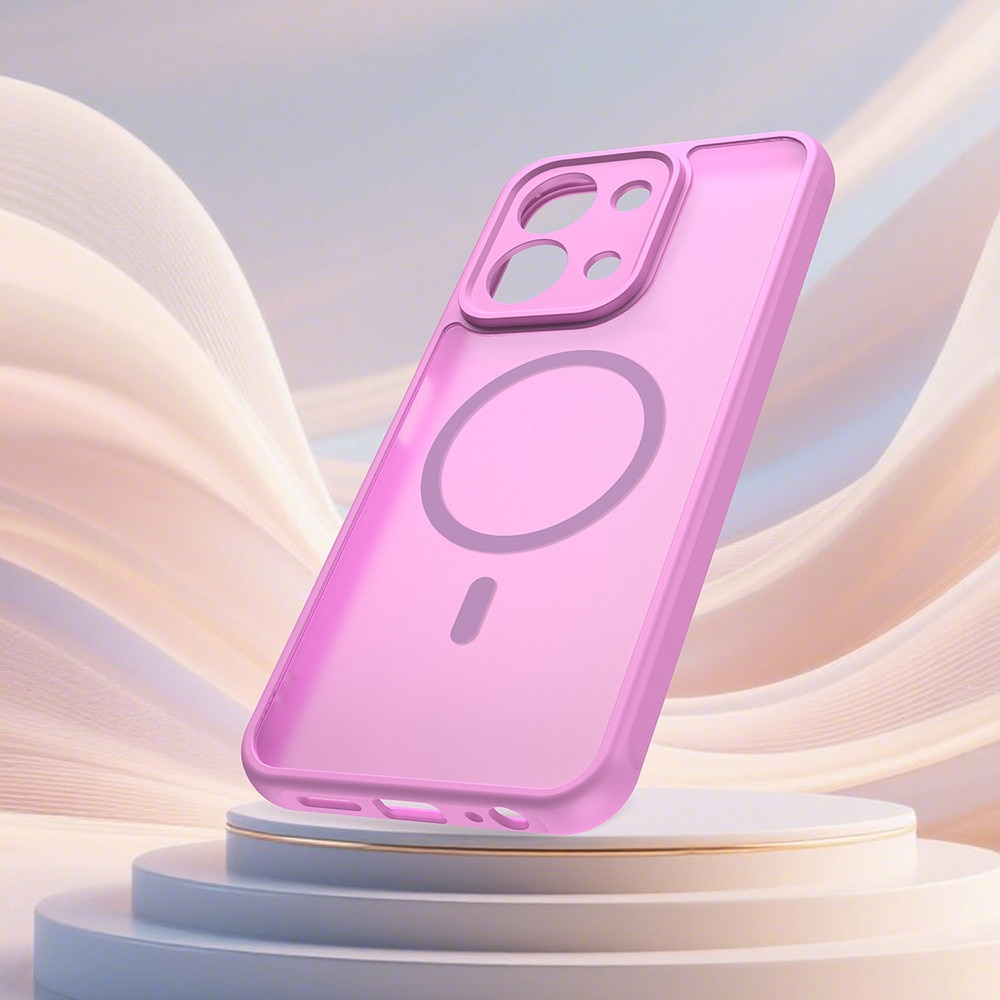 Husa pentru Xiaomi Redmi 15C 4G / Redmi 15C 5G, SKYDDAR INNOVATION, HaloFrost MagSafe II, Antisoc, set cu sticker, Roz