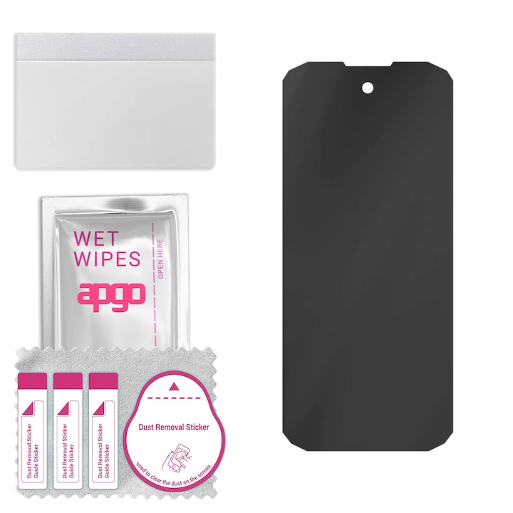 Sticla de protectie PRIVACY apgo pentru Doogee S200 X – sticla hibrid, full glue, flexible glass