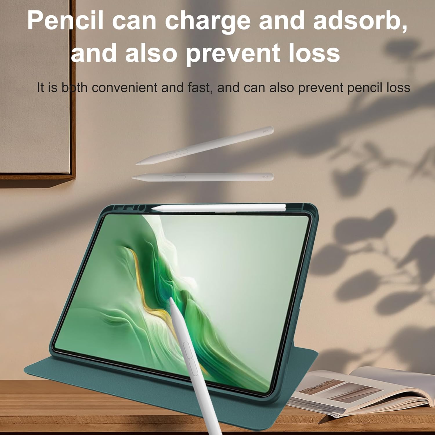 Husa de protectie, Omelivon, Pentru tableta 12.3", Verde inchis