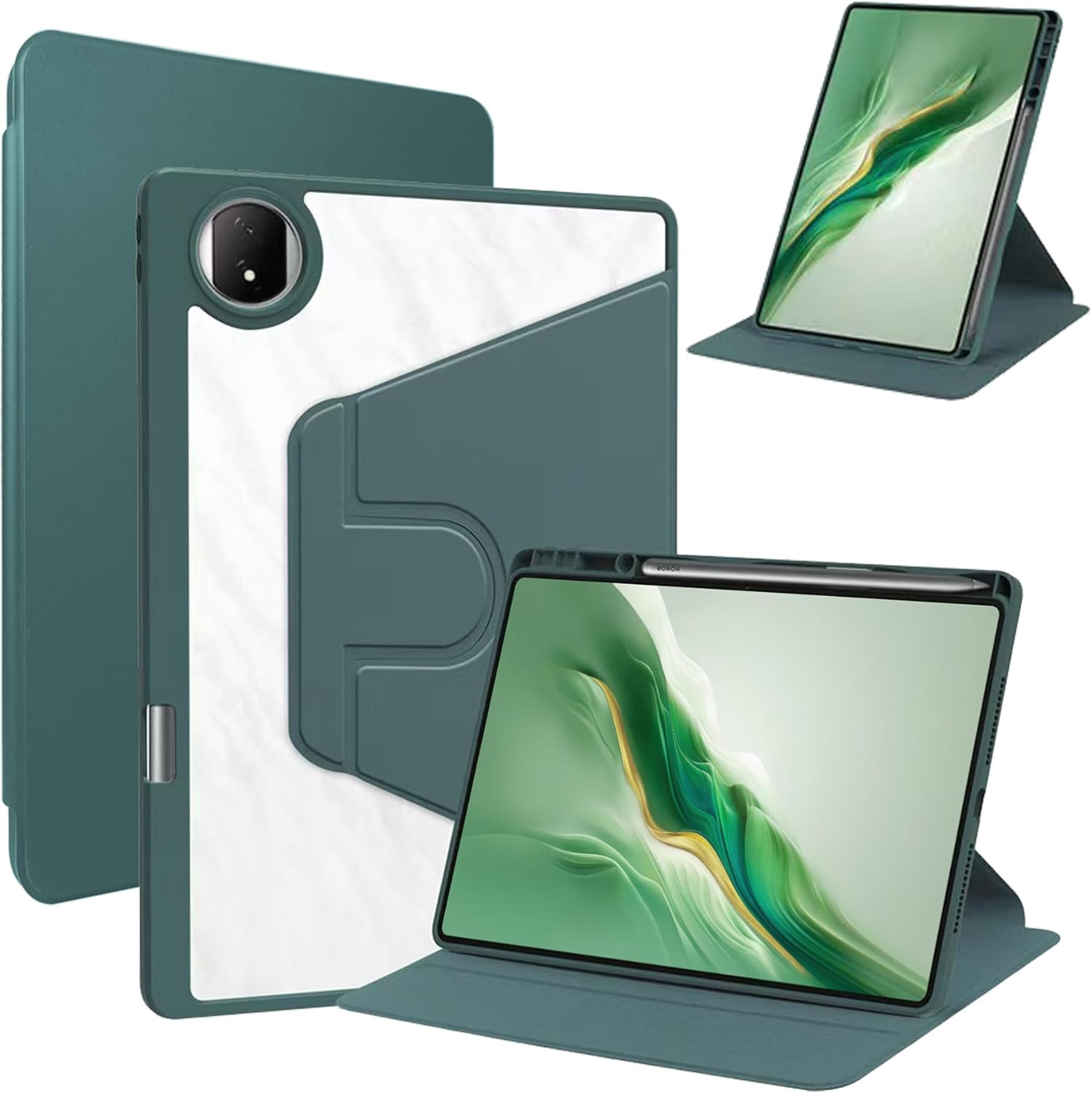 Husa de protectie, Omelivon, Pentru tableta 12.3", Verde inchis