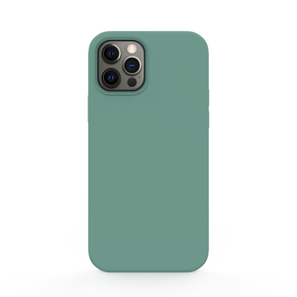 Husa Lemontti Liquid Silicon compatibila cu iPhone 12 Pro Max, Forest Green