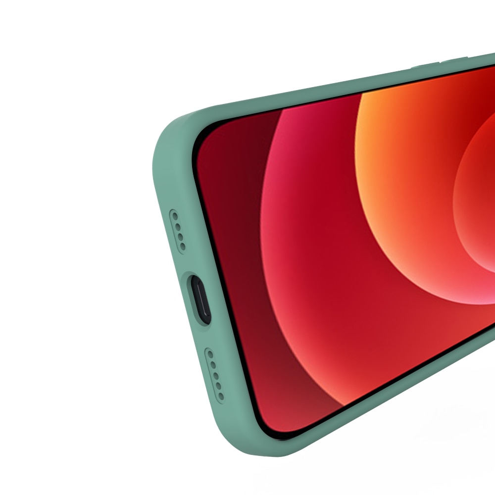 Husa Lemontti Liquid Silicon compatibila cu iPhone 12 Pro Max, Forest Green