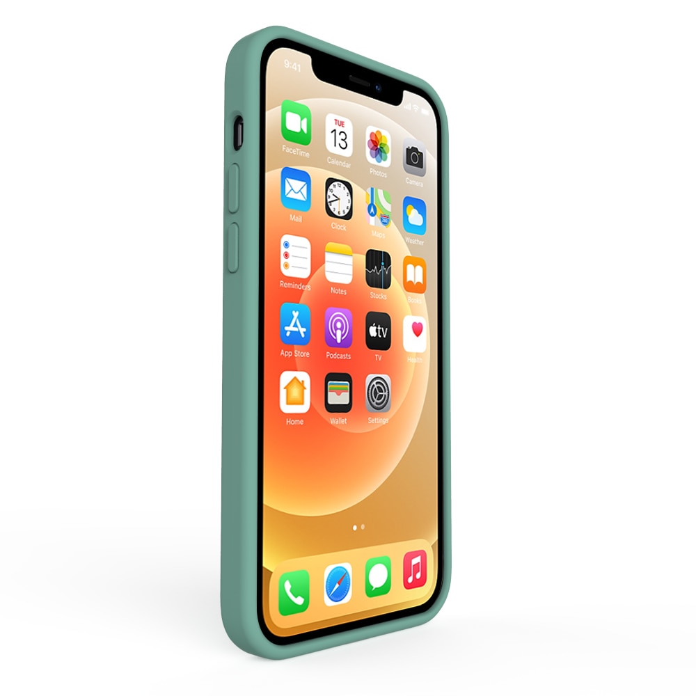 Husa Lemontti Liquid Silicon compatibila cu iPhone 12 Pro Max, Forest Green