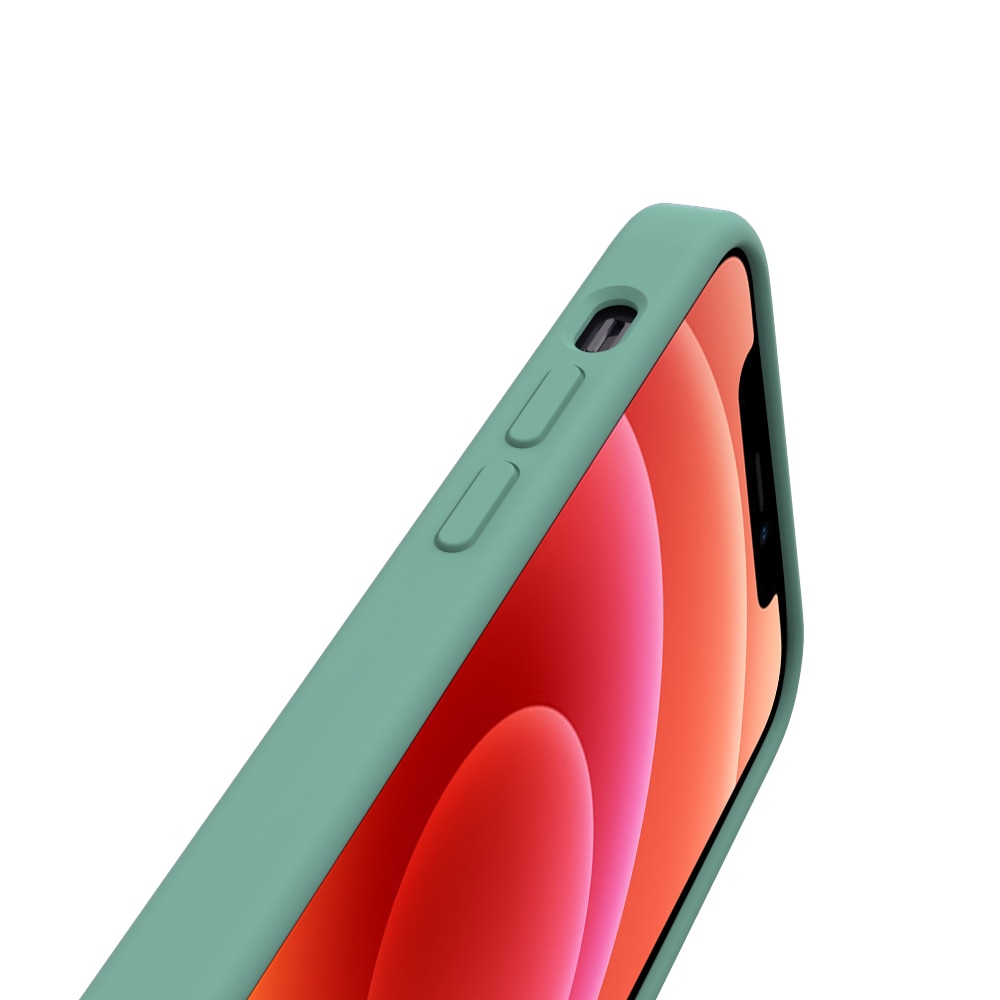 Husa Lemontti Liquid Silicon compatibila cu iPhone 12 Pro Max, Forest Green