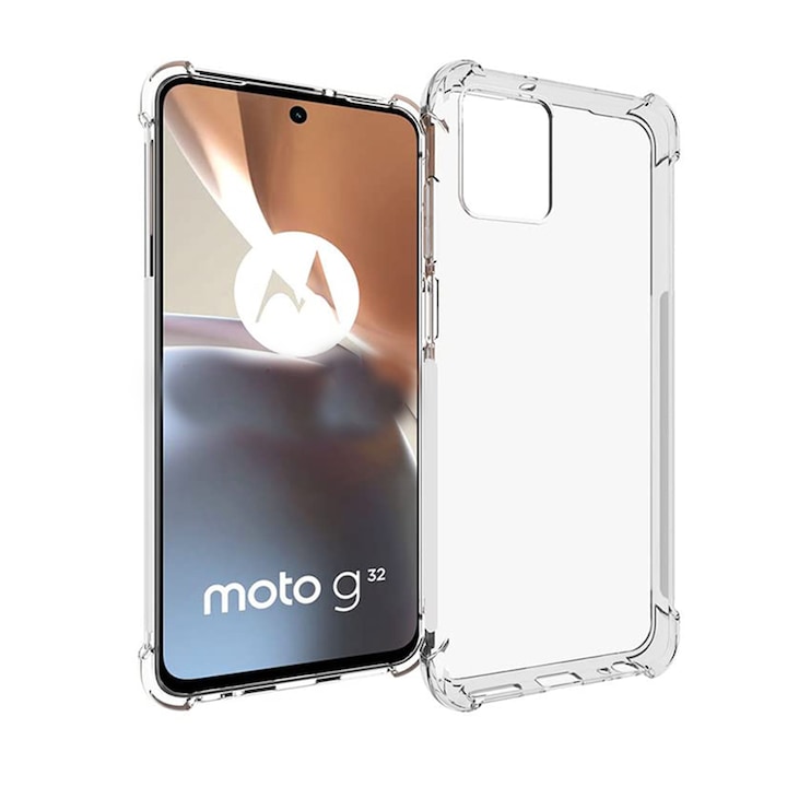 Husa compatibila cu Motorola Moto G32, Protectie antisoc, Silicon Ultra Slim High Tech, Crystal Clear