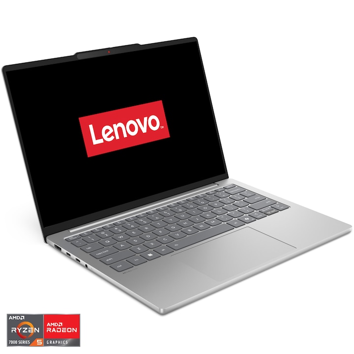 Laptop Lenovo IdeaPad Slim 5 13ARP10 cu procesor AMD Ryzen™ 5 7535HS pana la 4.55GHz, 13.3" WUXGA, IPS, 16GB LPDDR5x RAM, 1TB SSD, AMD Radeon™ 660M Graphics, No OS, Cloud Grey