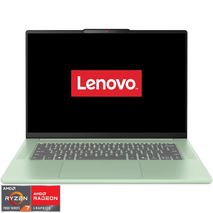 Laptop Lenovo IdeaPad Slim 5 15ARP10 cu procesor AMD Ryzen™ 7 7735HS pana la 4.75GHz, 15.3" WUXGA, IPS, 16GB LPDDR5x RAM, 512GB SSD, AMD Radeon™ 680M Graphics, No OS, Seafoam Green