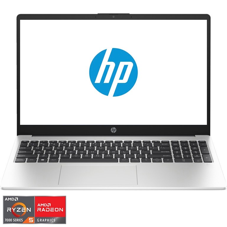 Laptop HP 255 G10 cu procesor AMD Ryzen™ 5 7530U pana la 4.5GHz, 15.6", Full HD, IPS, 16GB DDR4 RAM, 512GB SSD, AMD Radeon™ Graphics, FreeDOS, Turbo silver