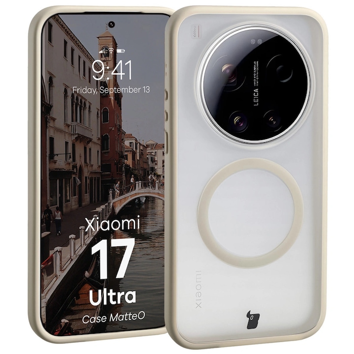 Husa, Bizon Case MatteO pentru Xiaomi 17 Ultra, Bej Fumuriu