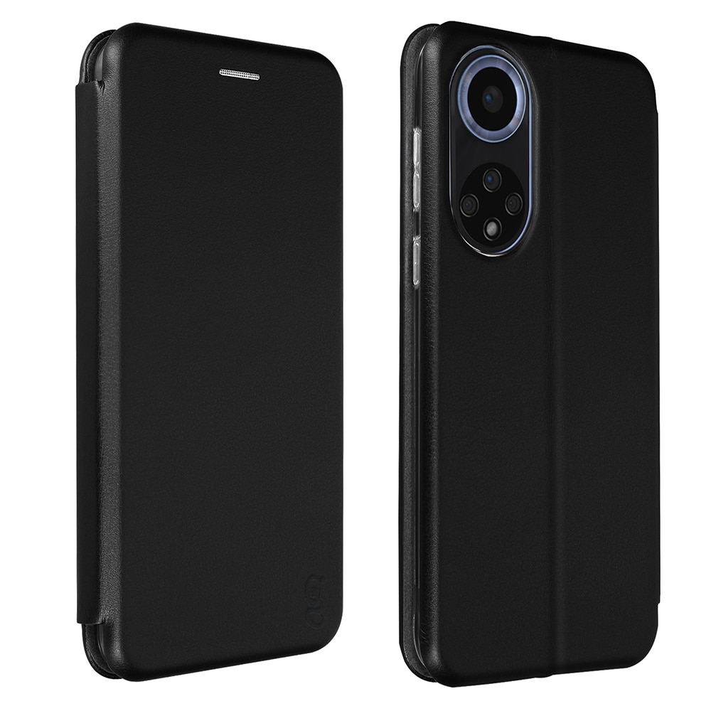 Husa pentru Huawei Nova 9 - Flip carte, inchidere magnetica, buzunar card si video stand, Gekko Elegance - Neagra