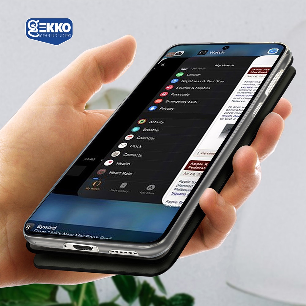 Husa pentru Huawei Nova 9 - Flip carte, inchidere magnetica, buzunar card si video stand, Gekko Elegance - Neagra
