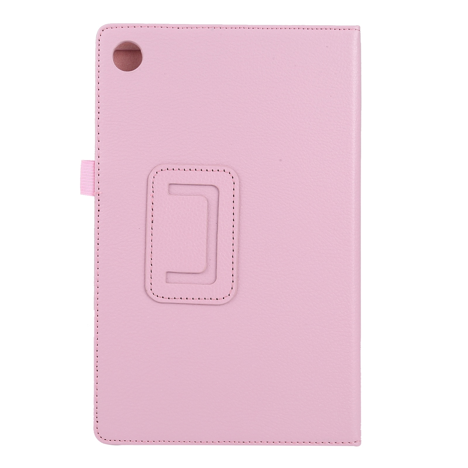 Husa tableta pentru Lenovo Tab M10 HD, textura litchi, culoare solida, flip orizontal din piele cu suport si loc pentru creion (roz)