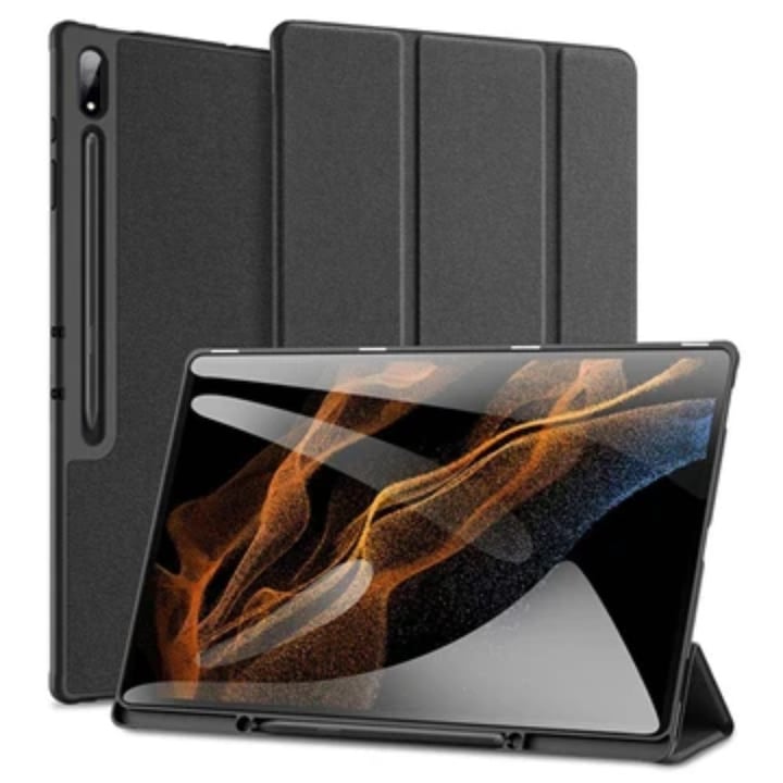 Carcasa Tableta G-Tech Domo Dux Ducis Folding Stand, Compatibila cu Samsung Tab S9 Ultra/S8 Ultra, Anti Amprenta, Piele Ecologica, Full Protection, Negru