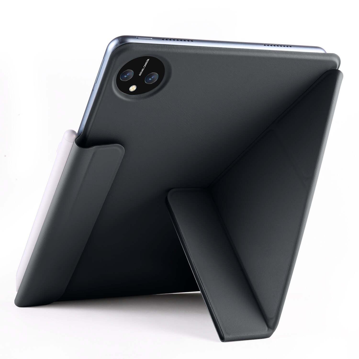 Husa tableta pentru Honor MagicPad 2 12.3, piele, fixare cu catarama, design magnetic, deformabil, negru