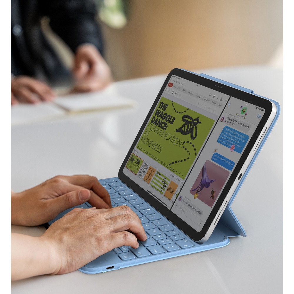 Husa tableta cu tastatura si touchpad pentru iPad 10.9" 2022 / iPad 11" 2025, Dexnor, albastra