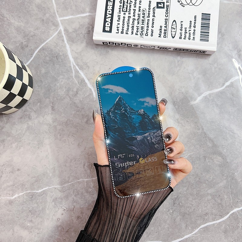 Folie de Protectie, Flippy, pentru iPhone 15, Privacy Tempered Glass cu Pietricele, ESD, HD, Transparent
