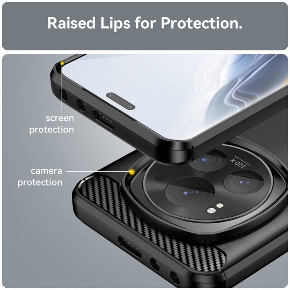 Husa pentru Honor Magic 6 Pro Carbon Silicone negru